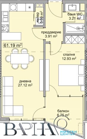 2-стаен - Варна, м-т Траката - 0